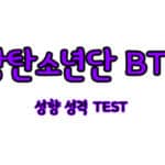 방탄소년단 BTS 성격 성향 테스트